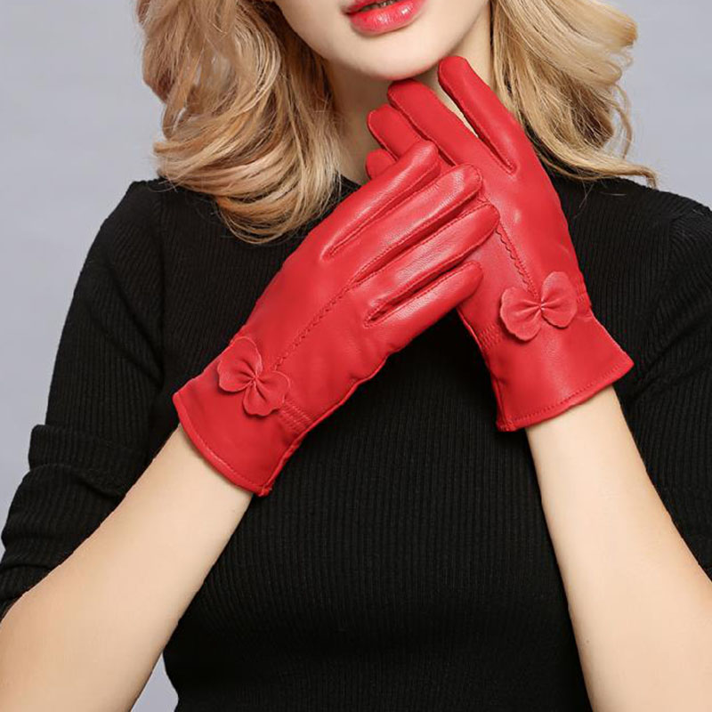 Wool Glove Lined - Gants chauds d'hiver en cuir véritable