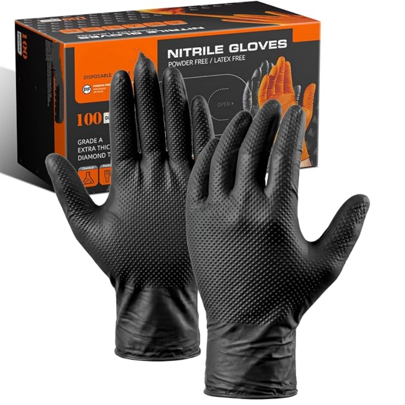 Rubber Glove Cleaning - Gants en nitrile jetables industriels orange