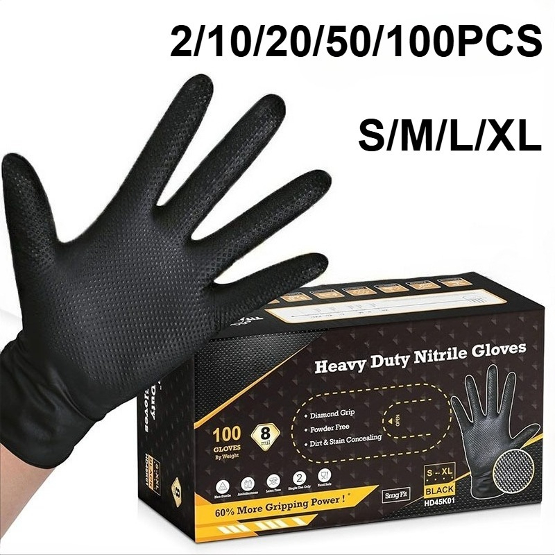 Nitrile Mechanic Glove - Gants industriels robustes en Nitrile noir,