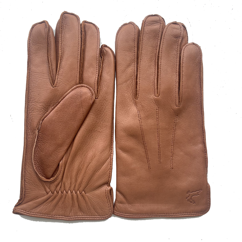 Wool Glove Lined - Gants en cuir de cerf pour