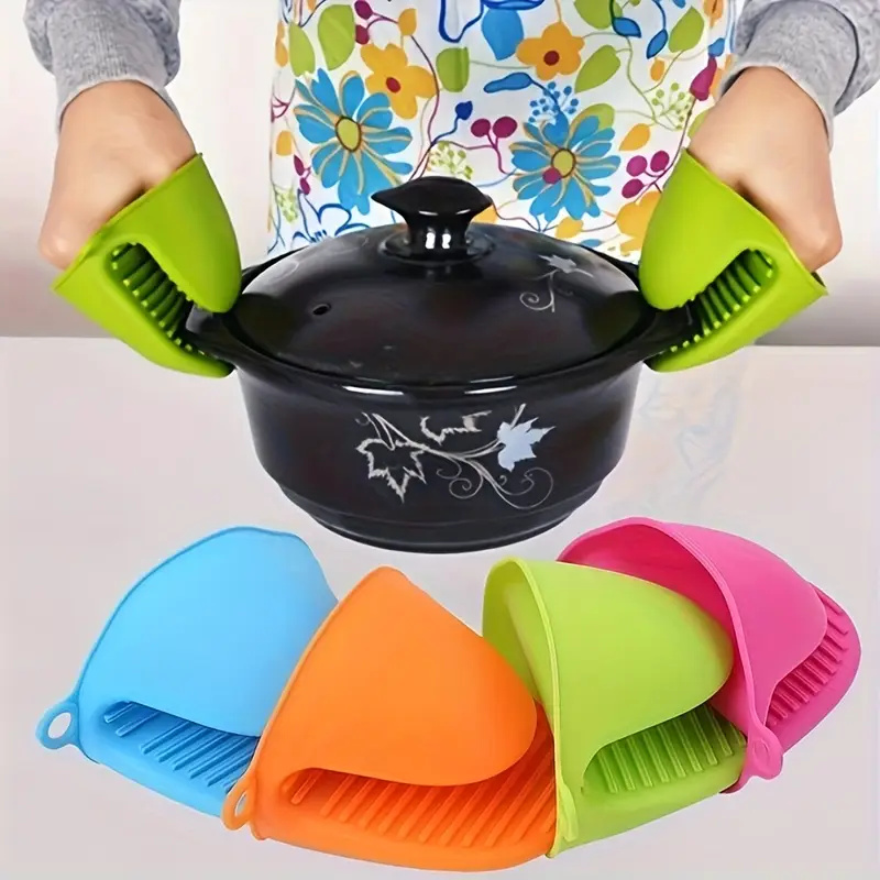 Oven Mitt Silicone - Gants porte-Pot en Silicone, 2 pièces,
