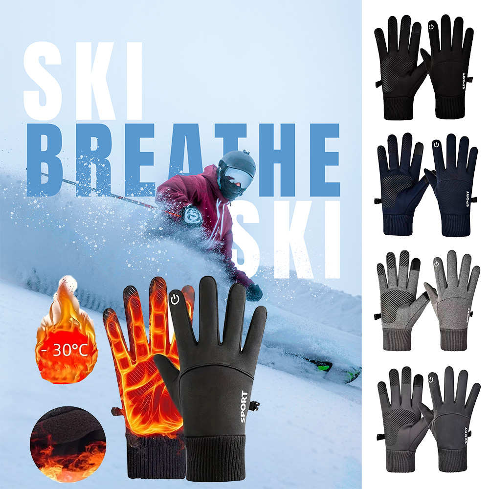 Ski Glove Waterproof - Gants de cyclisme d'hiver coupe-vent en