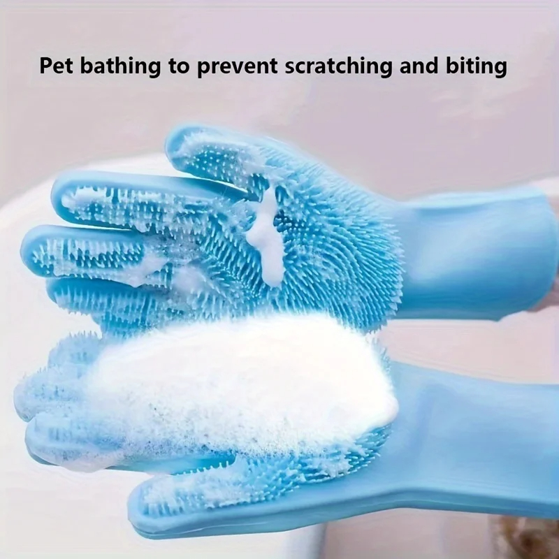 Rubber Glove Cleaning - Gants de toilettage multifonctionnels en silicone