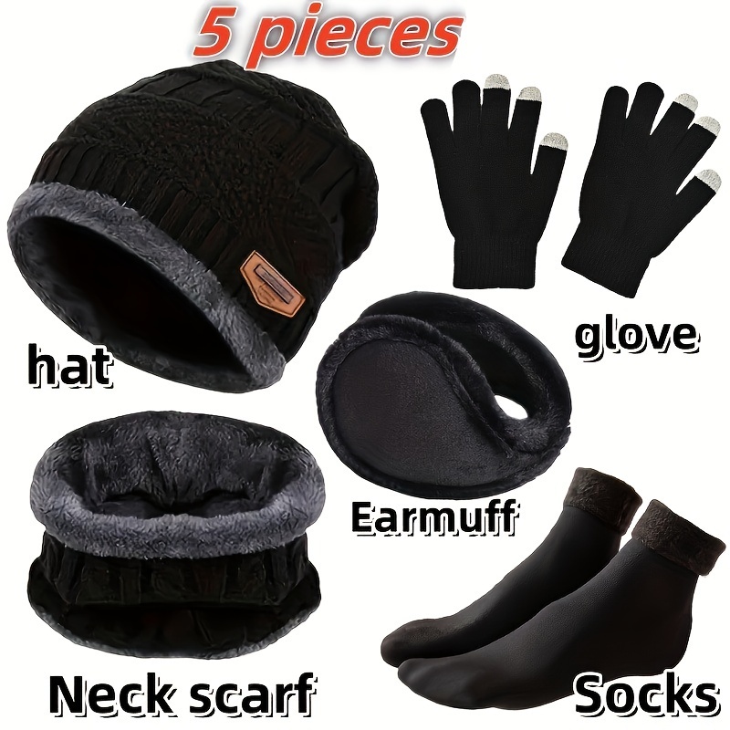Winter Glove Insulated - Chapeau d'hiver pour hommes, écharpe d'hiver