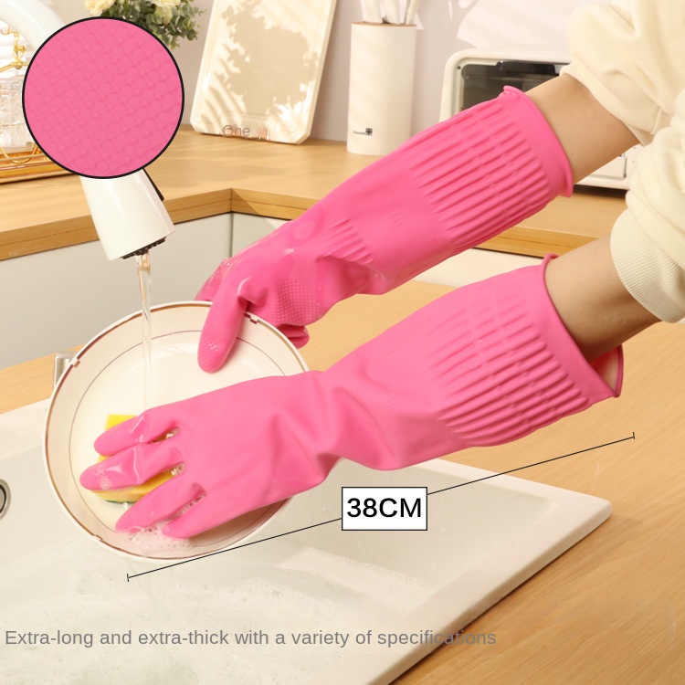 Dish Glove Rubber - Gants de vaisselle en caoutchouc rose