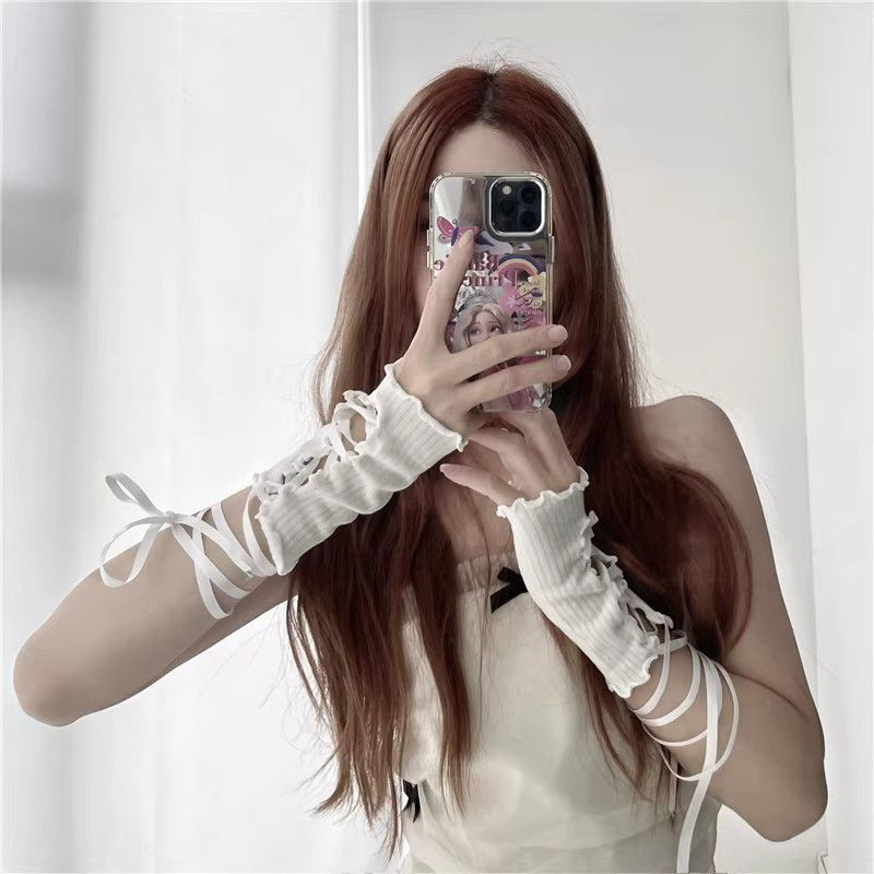 Manches à lacets sans doigts p - Fingerless Glove Knit avis et prix