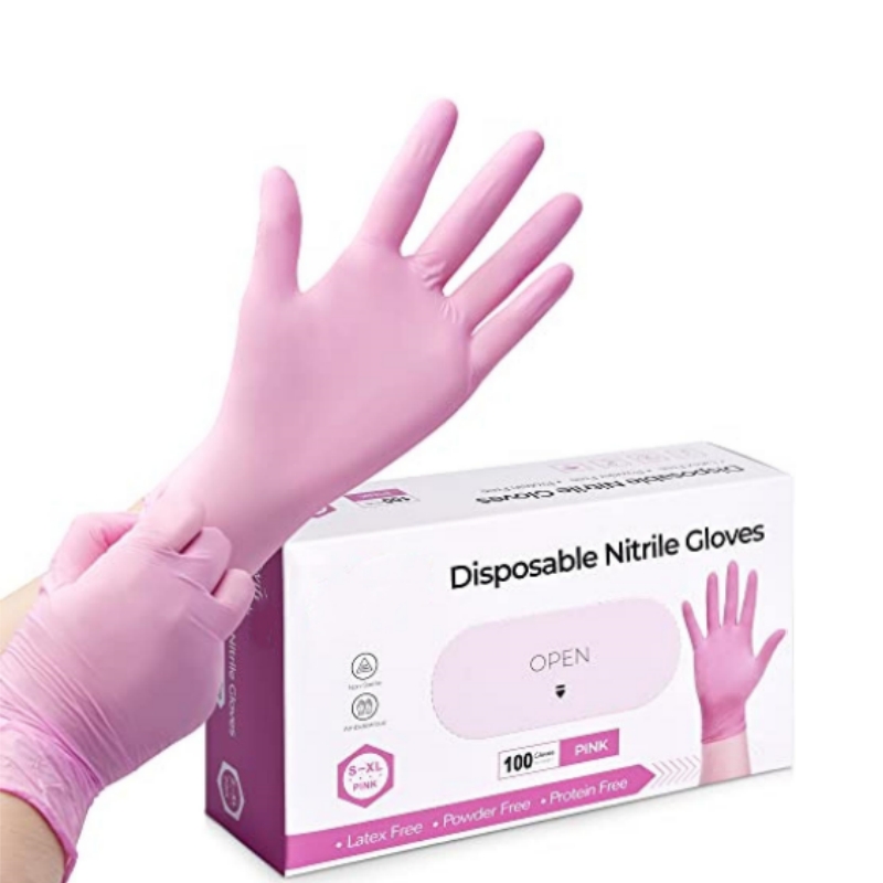 Gants jetables en nitrile rose - Latex Disposable Glove avis et prix
