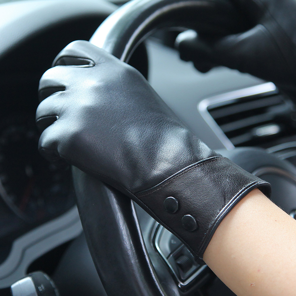 Gants en cuir véritable noir p - Wool Glove Lined avis et prix