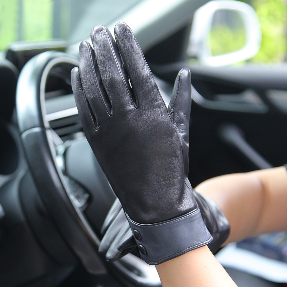 Gants en cuir véritable noir p - Wool Glove Lined avis et prix