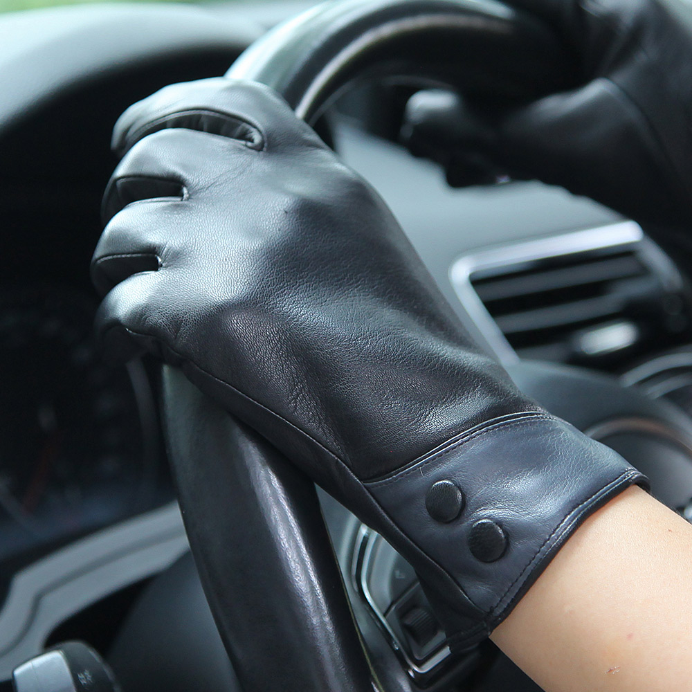 Gants en cuir véritable noir p - Wool Glove Lined avis et prix