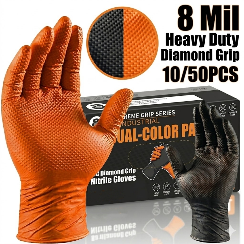 Gants en nitrile orange robust - Nitrile Mechanic Glove avis et prix