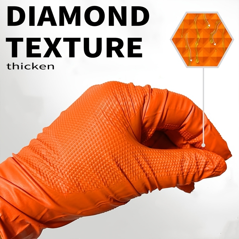 Gants en nitrile orange robust - Nitrile Mechanic Glove avis et prix