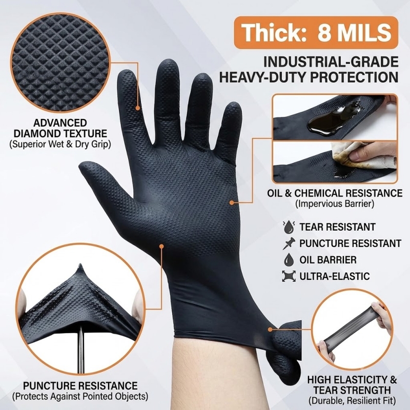 Gants de travail industriels e - Nitrile Mechanic Glove avis et prix