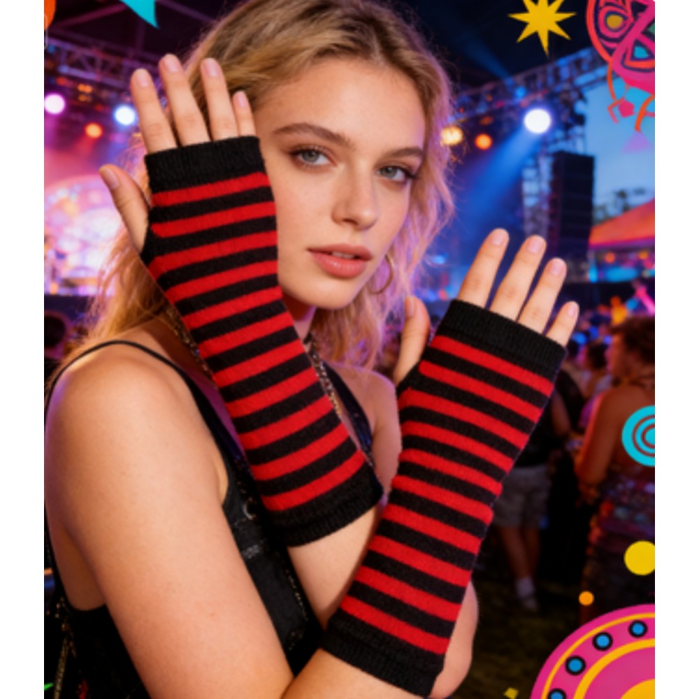 PESENAR Gants sans doigts rayé - Fingerless Glove Knit avis et prix