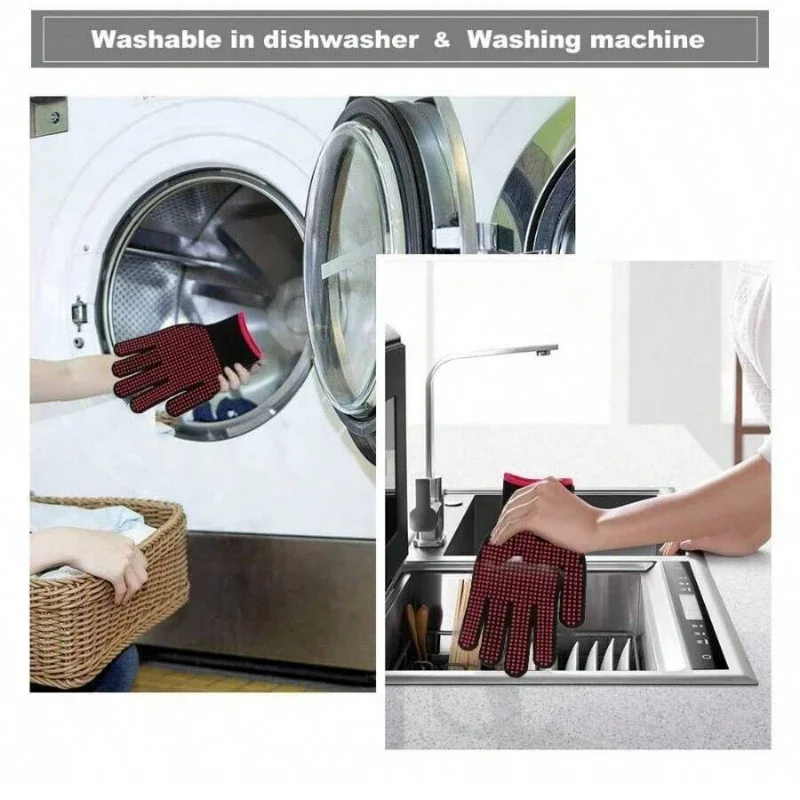 1 paire de gants de barbecue a - Oven Mitt Silicone avis et prix