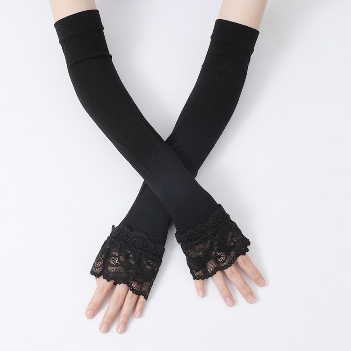 Manchettes longues élastiques  - Fingerless Glove Knit avis et prix