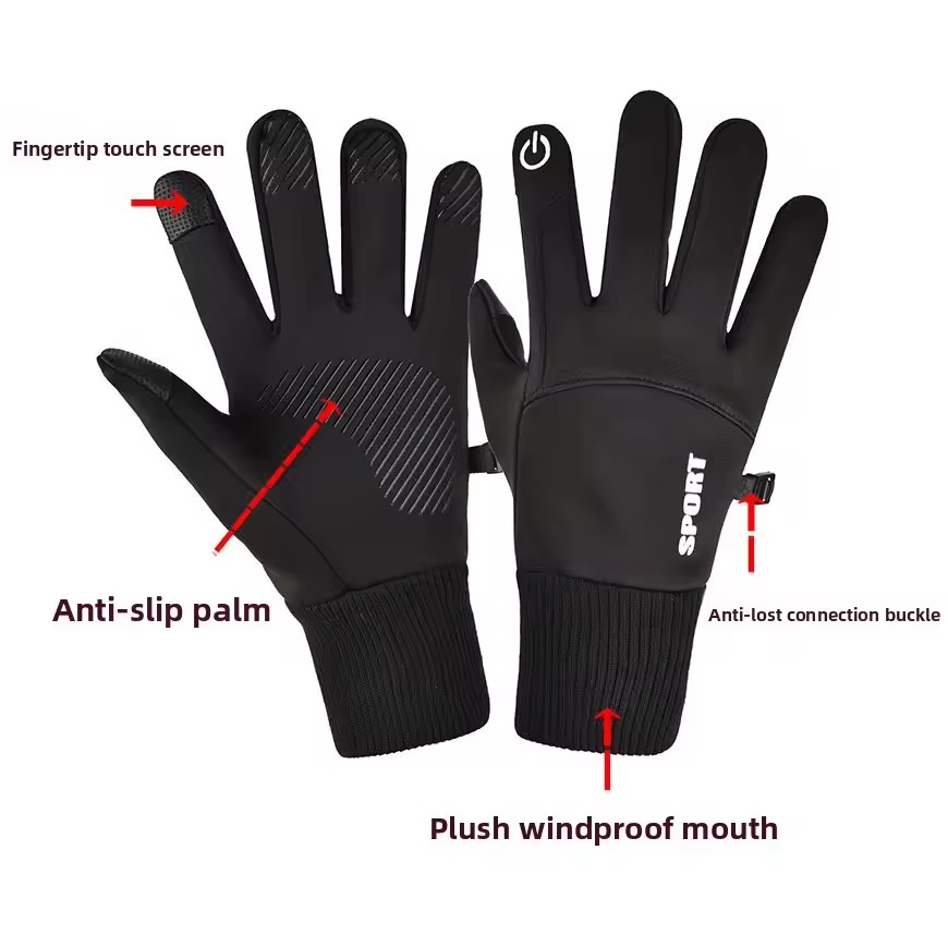 Noir hiver chaud doigts comple - Ski Glove Waterproof avis et prix
