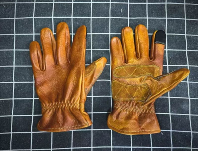 Gants de moto rétro en cuir vé - Motorcycle Glove Knuckle avis et prix