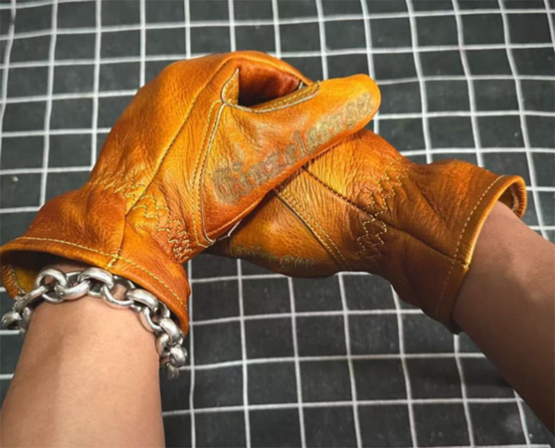 Gants de moto rétro en cuir vé - Motorcycle Glove Knuckle avis et prix
