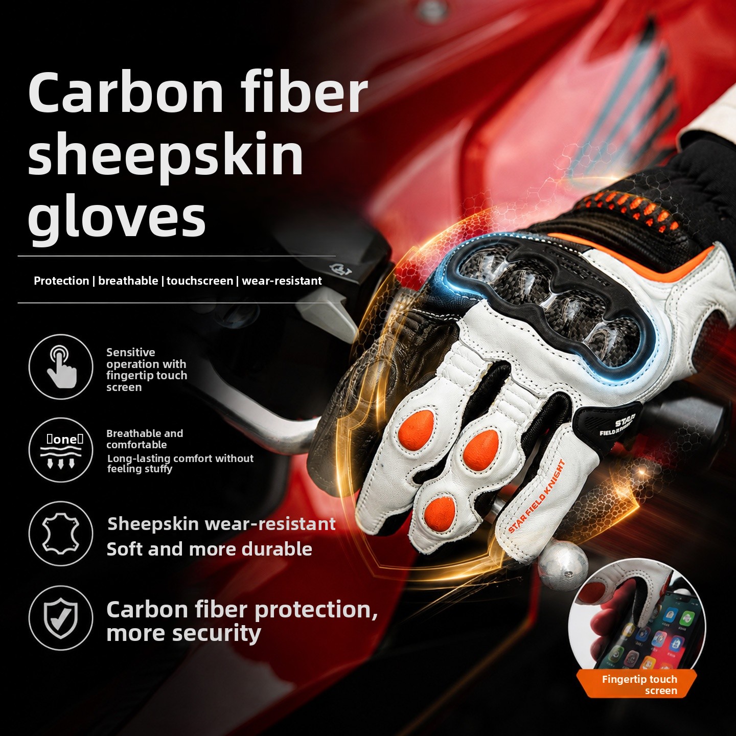 STAR KNIGHT Gants de moto pour - Motorcycle Glove Knuckle avis et prix
