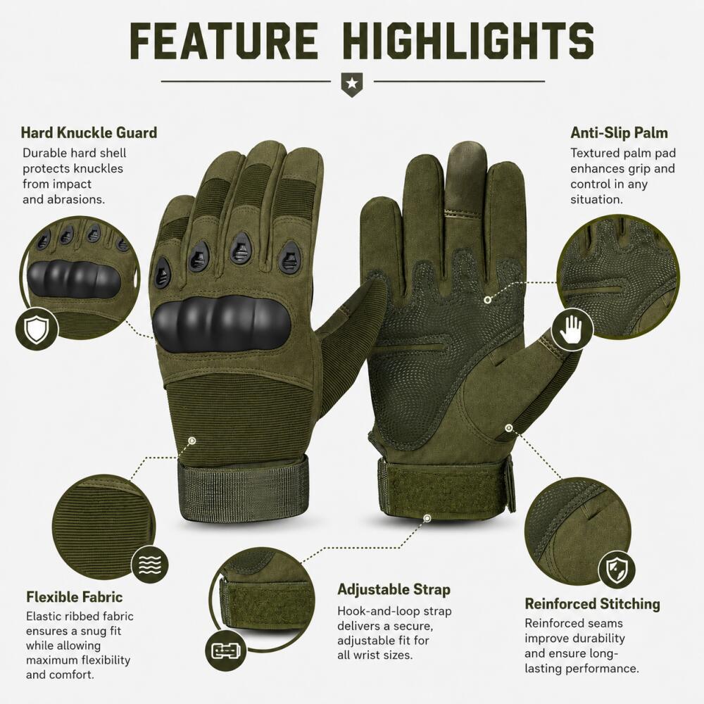 Gants tactiques à doigts entie - Motorcycle Glove Knuckle avis et prix
